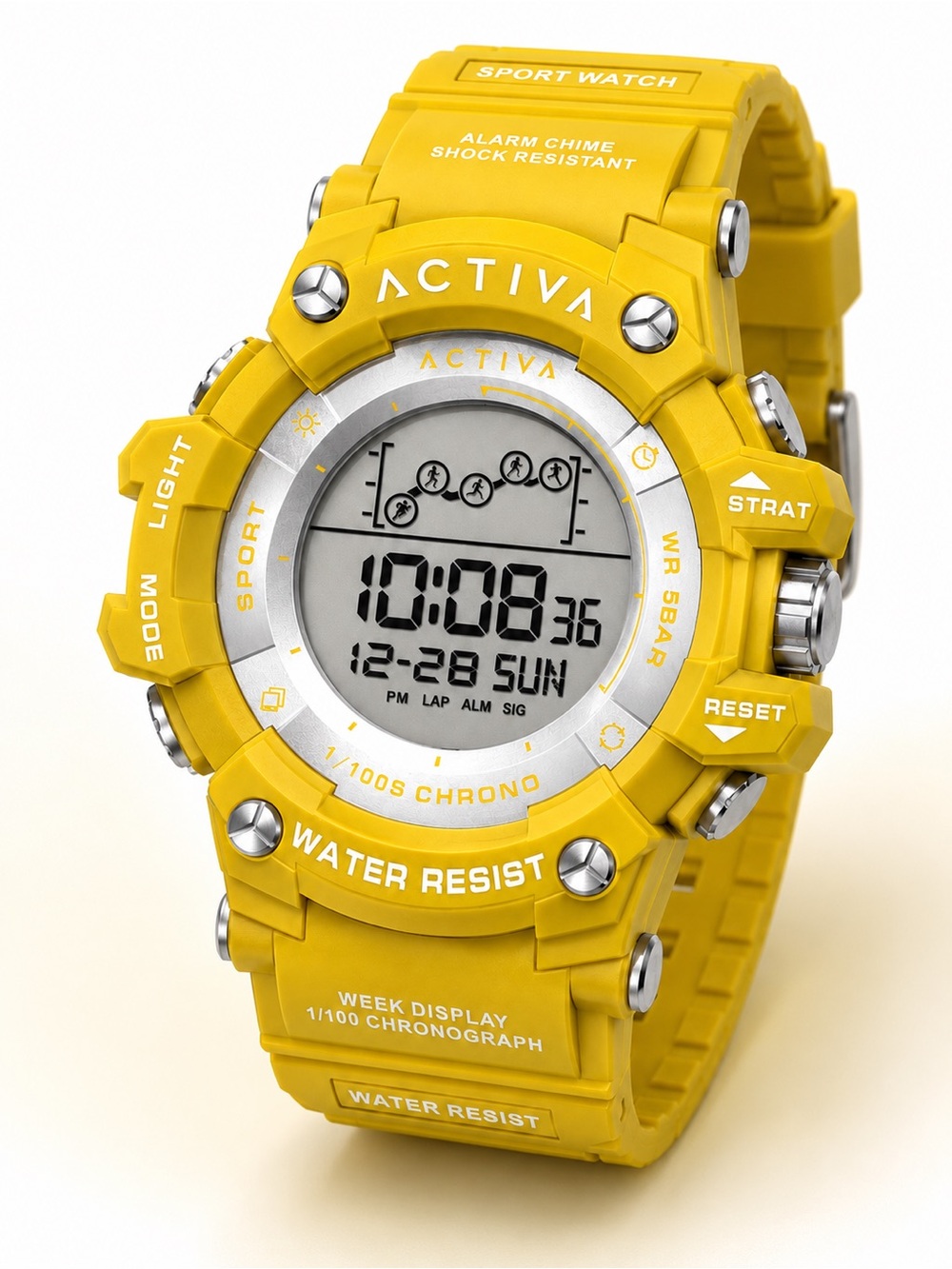 Activa x Invicta 50mm Yellow Digital Watch NIB